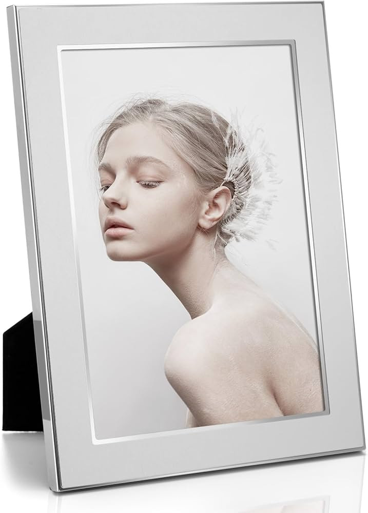 TWING 5x7 Picture Frame,Silver Metal Photo Frame with HD Real Glass,Metal Picture Frames for Tabl... | Amazon (US)