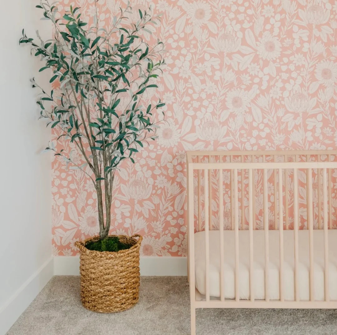 Polly Floral Boho Wallpaper, Peel and Stick, Removable Wallpaper, Girls Room, Fabric Wallpaper - ... | Etsy (US)