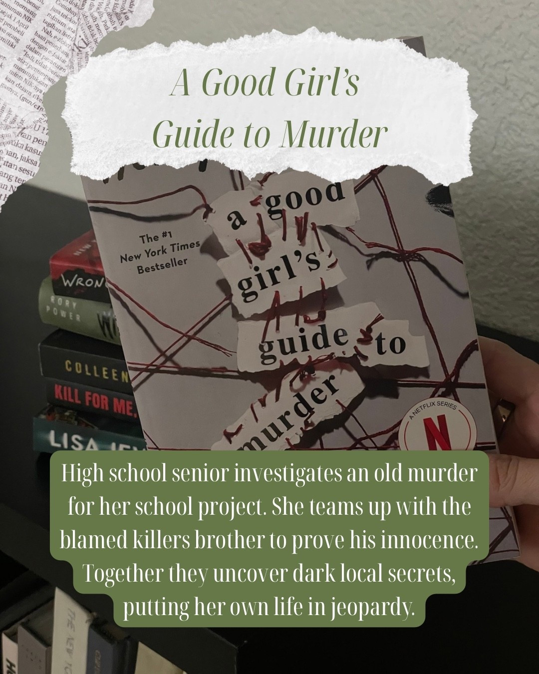 Also a Netflix tv show! An easy read that kept me locked in the whole time. I love a good mystery to solve.