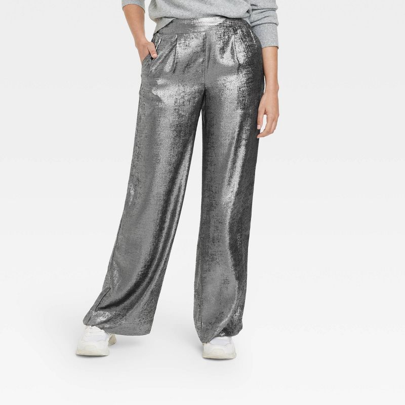 Women's High-Rise Metallic Wide Leg Pants - A New Day™ | Target