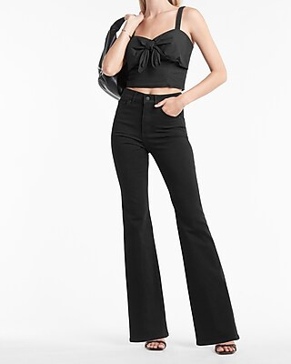 High Waisted Black Supersoft Flare Jeans | Express