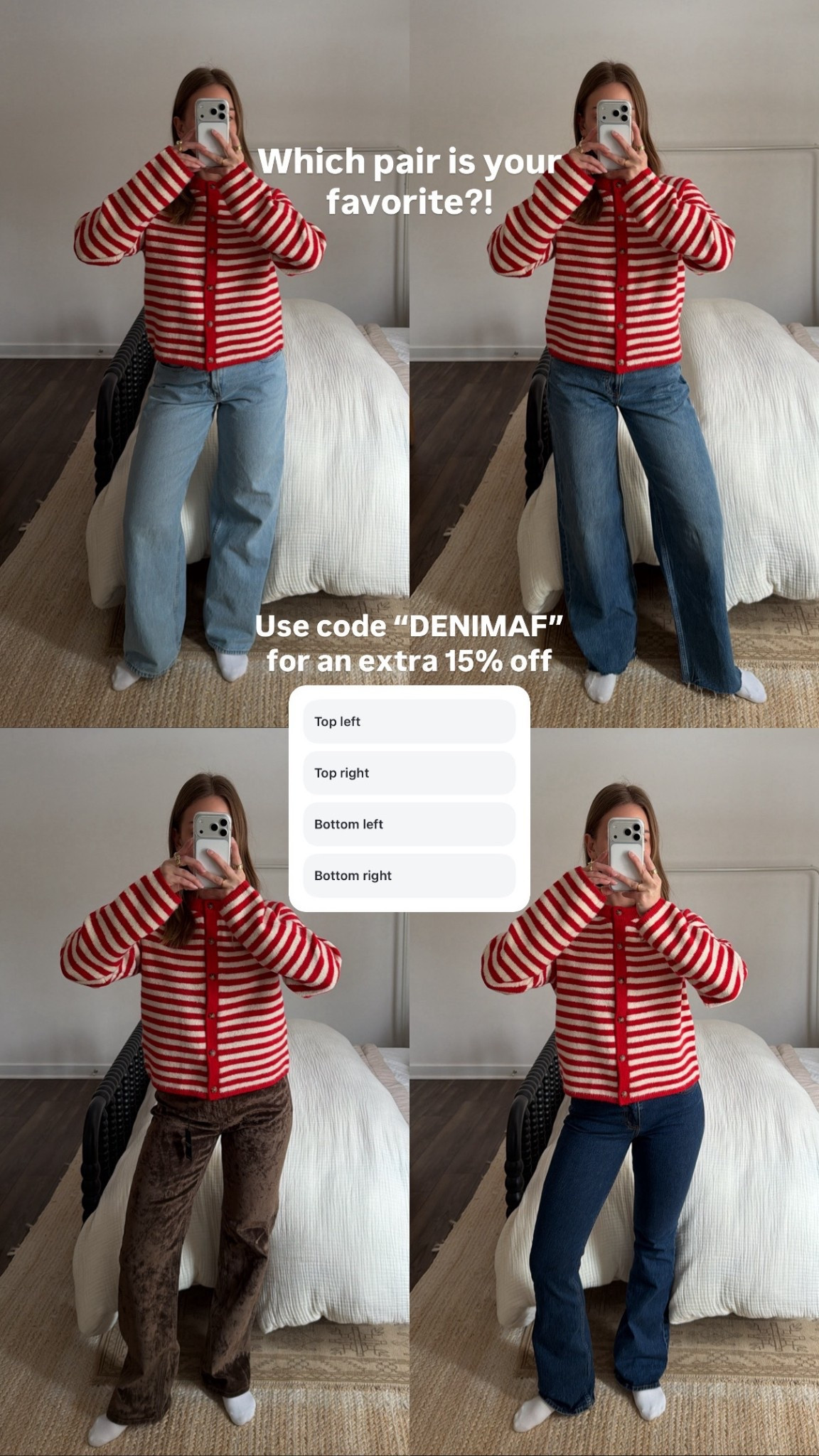 1/31/26 Abercrombie denim sale is very worth it right now. Sharing some of my most-worn Abercrombie jeans and denim staples, plus you can stack the code DENIMAF for an extra 15% off on top of the sale. Great time to grab everyday denim you’ll actually wear on repeat

#LTKValentine #LTKootd #LTKSaleAlert