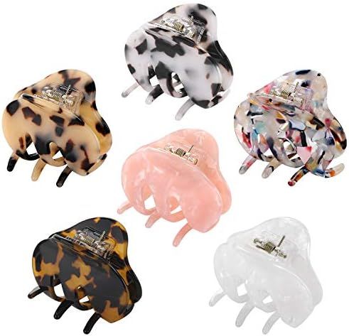 Hair Claw Clips for Women Girls, Funtopia 6 Pack 2.2 Inch Tortoise Barrettes Acrylic Hair Jaw Clips  | Amazon (US)