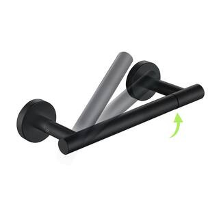 ATKING Bathroom Wall-Mount Toilet Paper Holder Flexible Pivot TP Holder in Matte Black ADC-2112 -... | The Home Depot