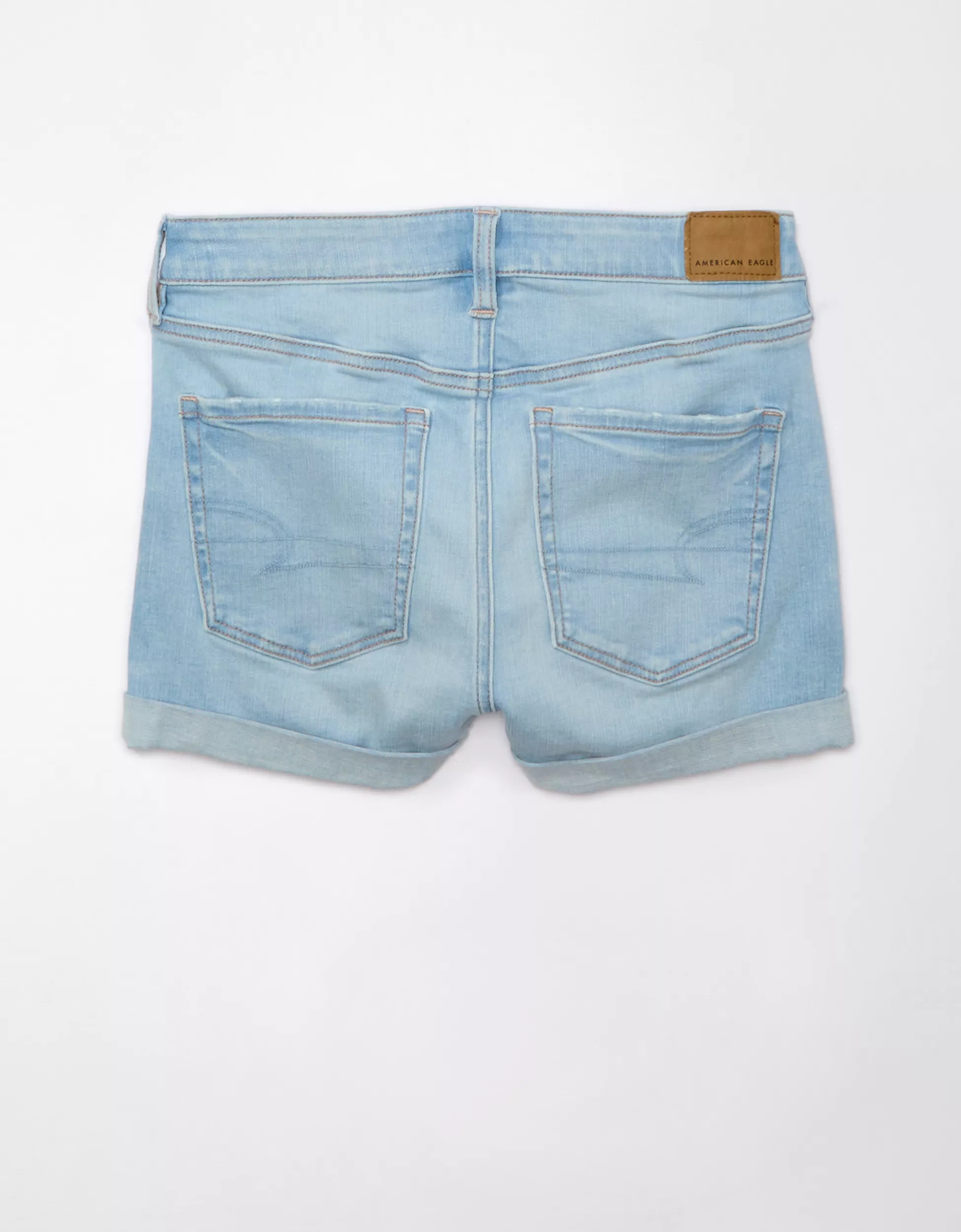 AE Next Level High-Waisted V-Rise Denim Short Short | American Eagle Outfitters (US & CA)