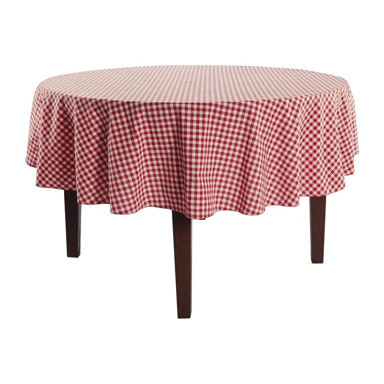 The Pioneer Woman 100% Cotton Fabric Tablecloth, Just Red Gingham, 70" Round - Walmart.com | Walmart (US)