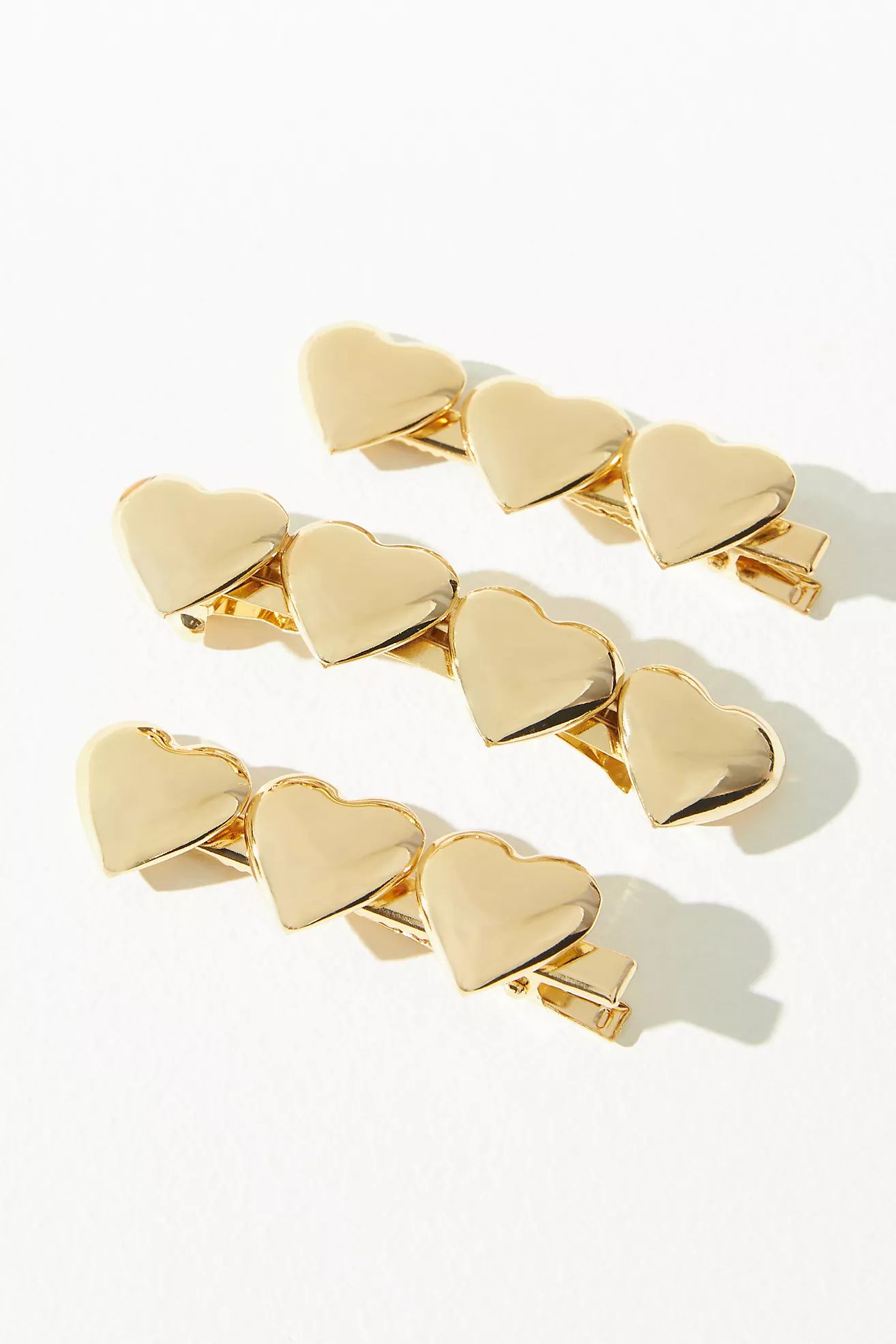 Metal Heart Hair Clips, Set of 3 | Anthropologie (US)