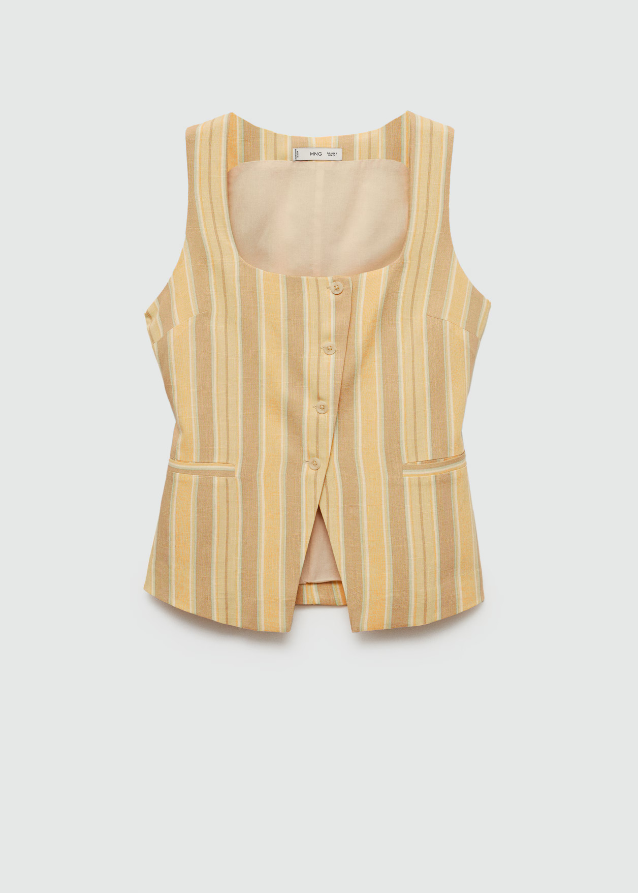 Waistcoat stripes buttons - Woman | MANGO United Kingdom | MANGO (UK)