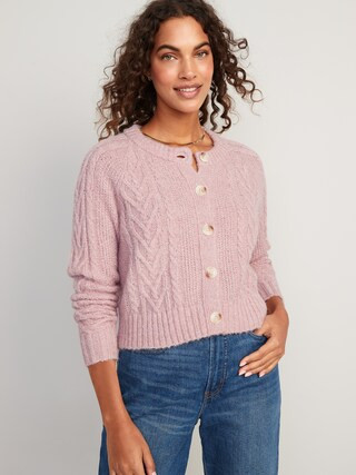 Cozy Cable-Knit Cardigan for Women | Old Navy (US)