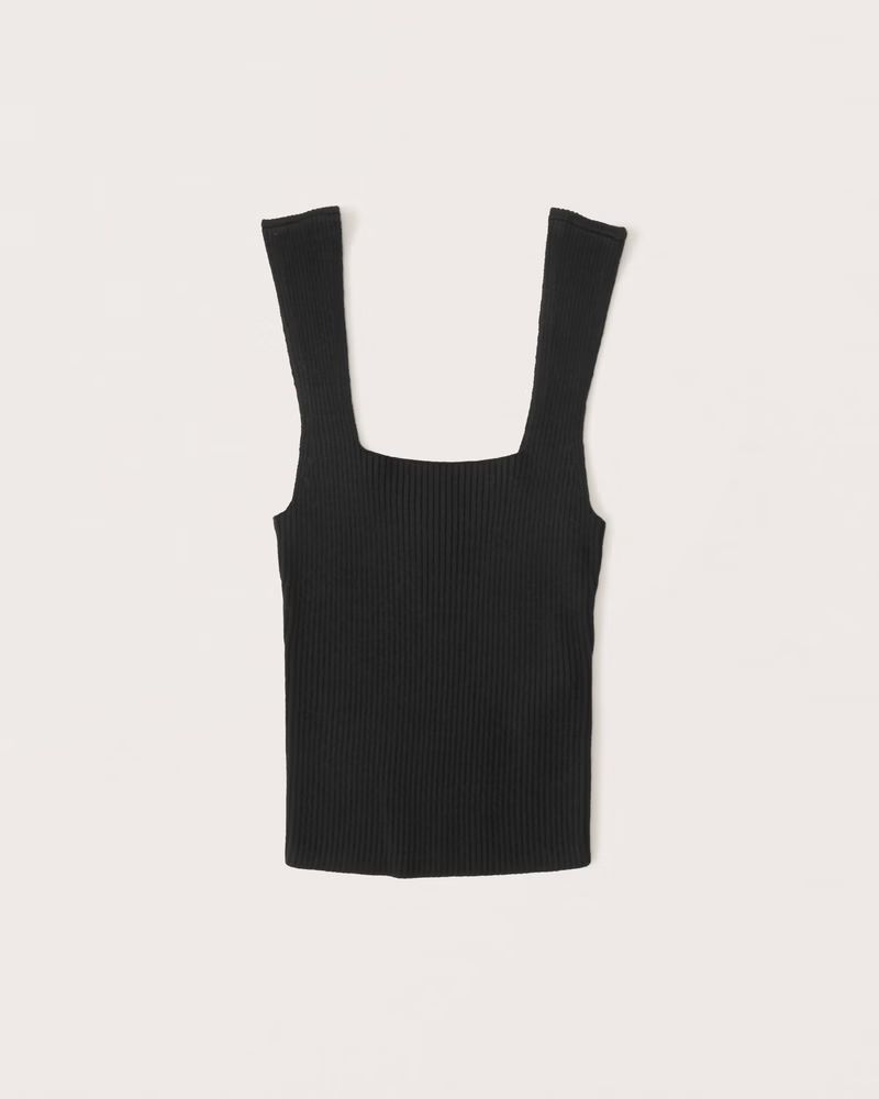 Elevated Ribbed Squareneck Tank | Abercrombie & Fitch (US)