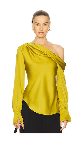 x REVOLVE Alice One Shoulder Top in Pear | Revolve Clothing (Global)