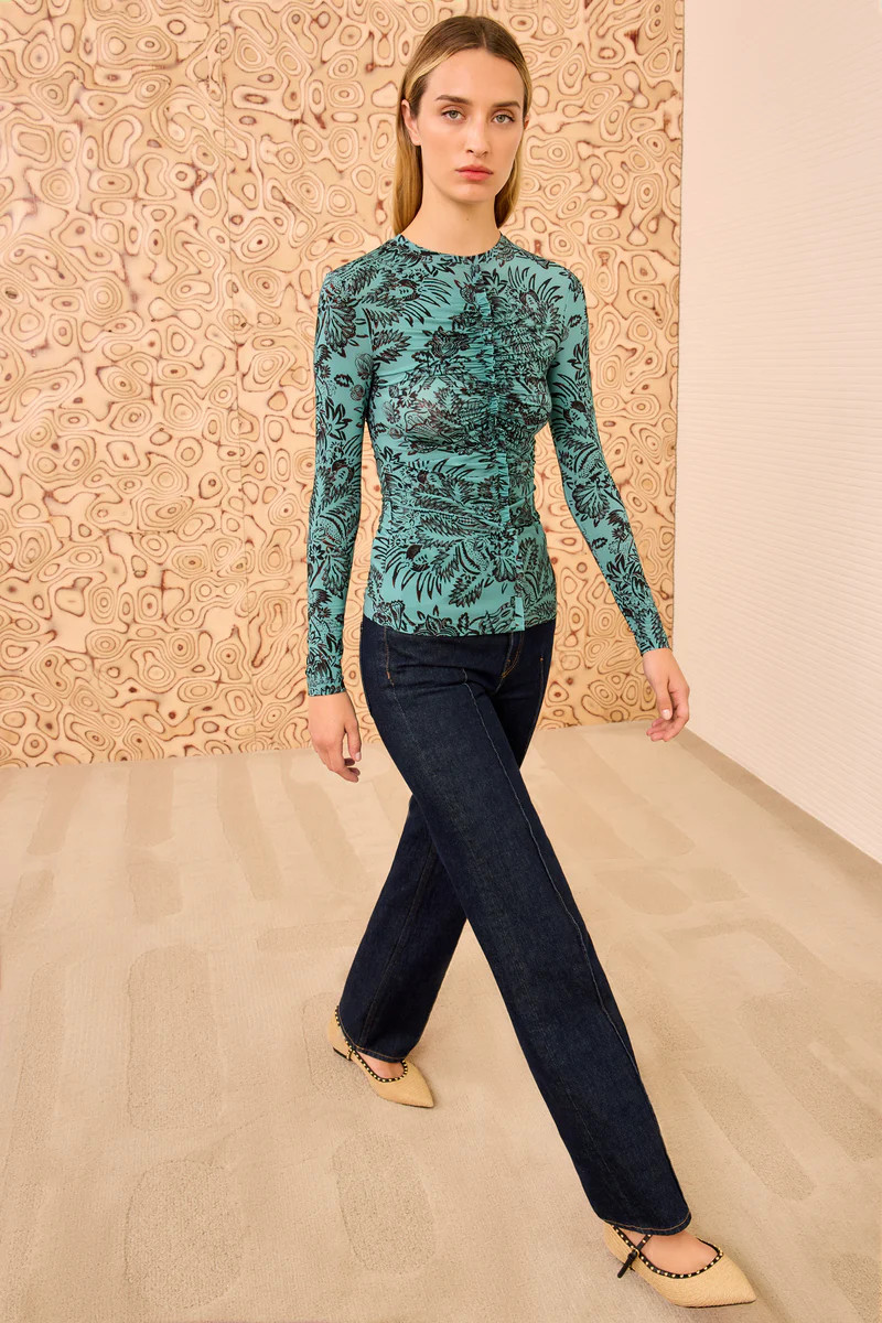 Asha Ruched Long Sleeve Top

          Ocean Flora | Ulla Johnson