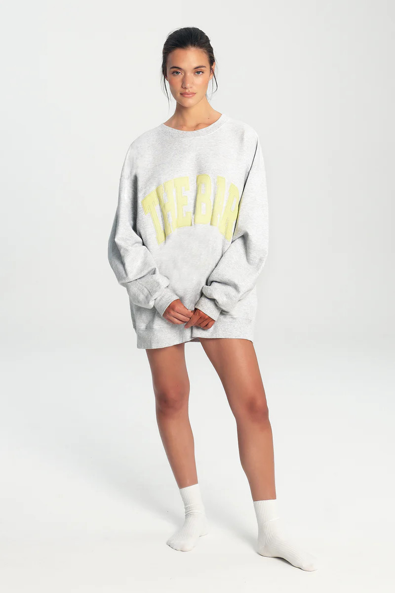 VARSITY SWEATSHIRT LT HEATHER GREY/LEMON | The Bar