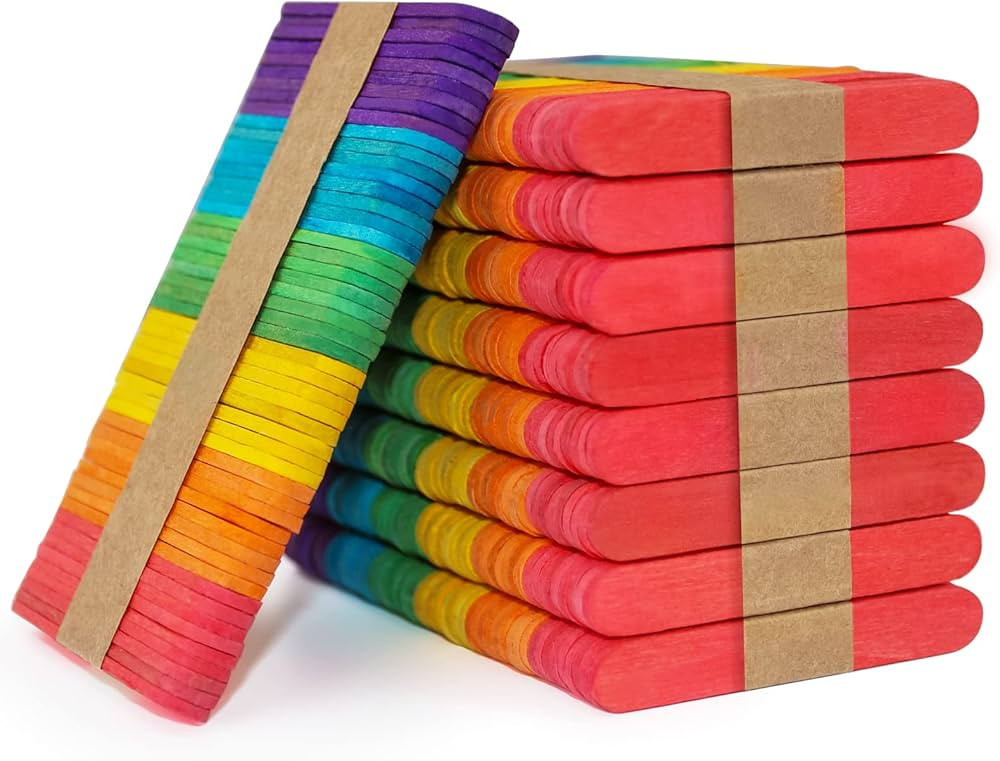 WISYOK 450PCS Colored Craft Sticks, 2.5 Inch Mini Wood Popsicle Sticks, Rainbow Craft Sticks, Ice... | Amazon (US)