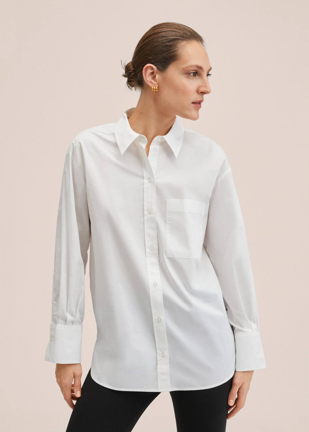Oversize cotton shirt | MANGO (UK)