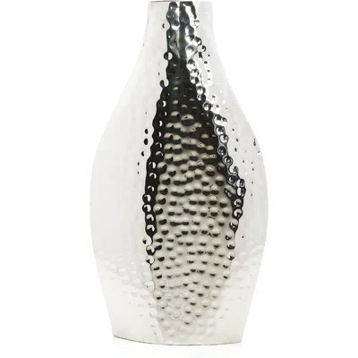 Oberle Silver 16.93" Metal Table Vase Contemporary Statement Piece for Stunning Floral Displays and Modern Home D cor Sculptural Elegance | Wayfair North America