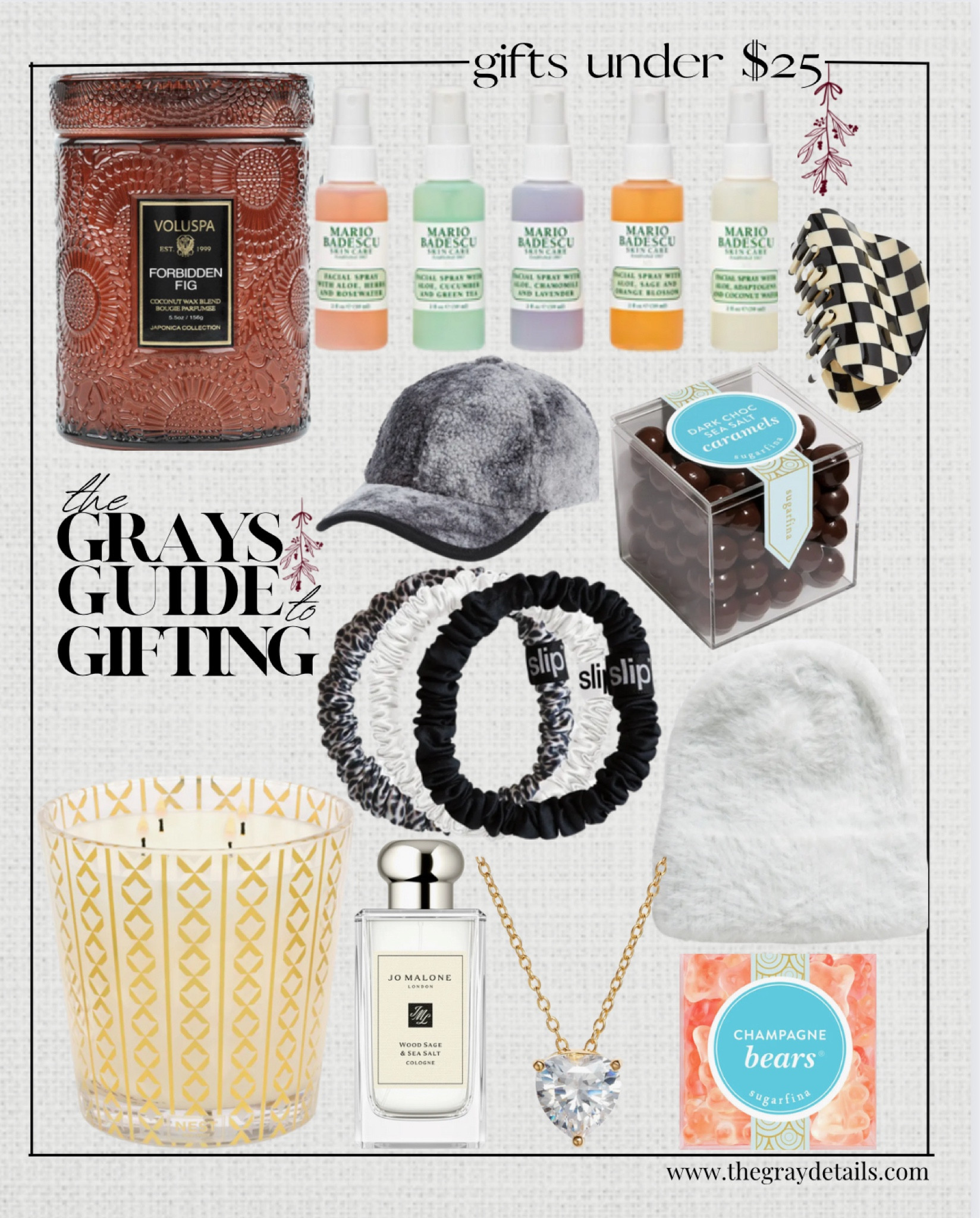 Gifts under $25 for her from Nordstrom 

Sugarfina, candle, necklace, hair clip, skincare, gifts for her 

#LTKGiftGuide #LTKbeauty #LTKfindsunder50