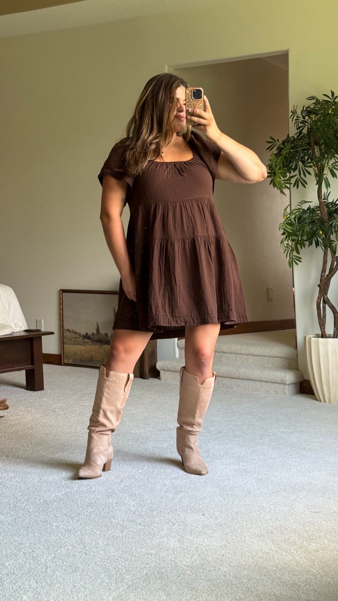 Obsessed with this fall dress from Old Navy, it’s a swing dress and lay so nice over the tummy and has really great arm coverage. Love this with suede boots but I think it would look really good with cowboy boots as well. Pair with tennis shoes if you want, too  

I’m wearing size XL, large would work but I’m sizing up for my bump 

#Midsize #Fall #OldNavy #Teacher #Work #Dress  midsize fall dress, teacher dress, family photos

#LTKMidsize #LTKSeasonal #LTKFindsUnder50