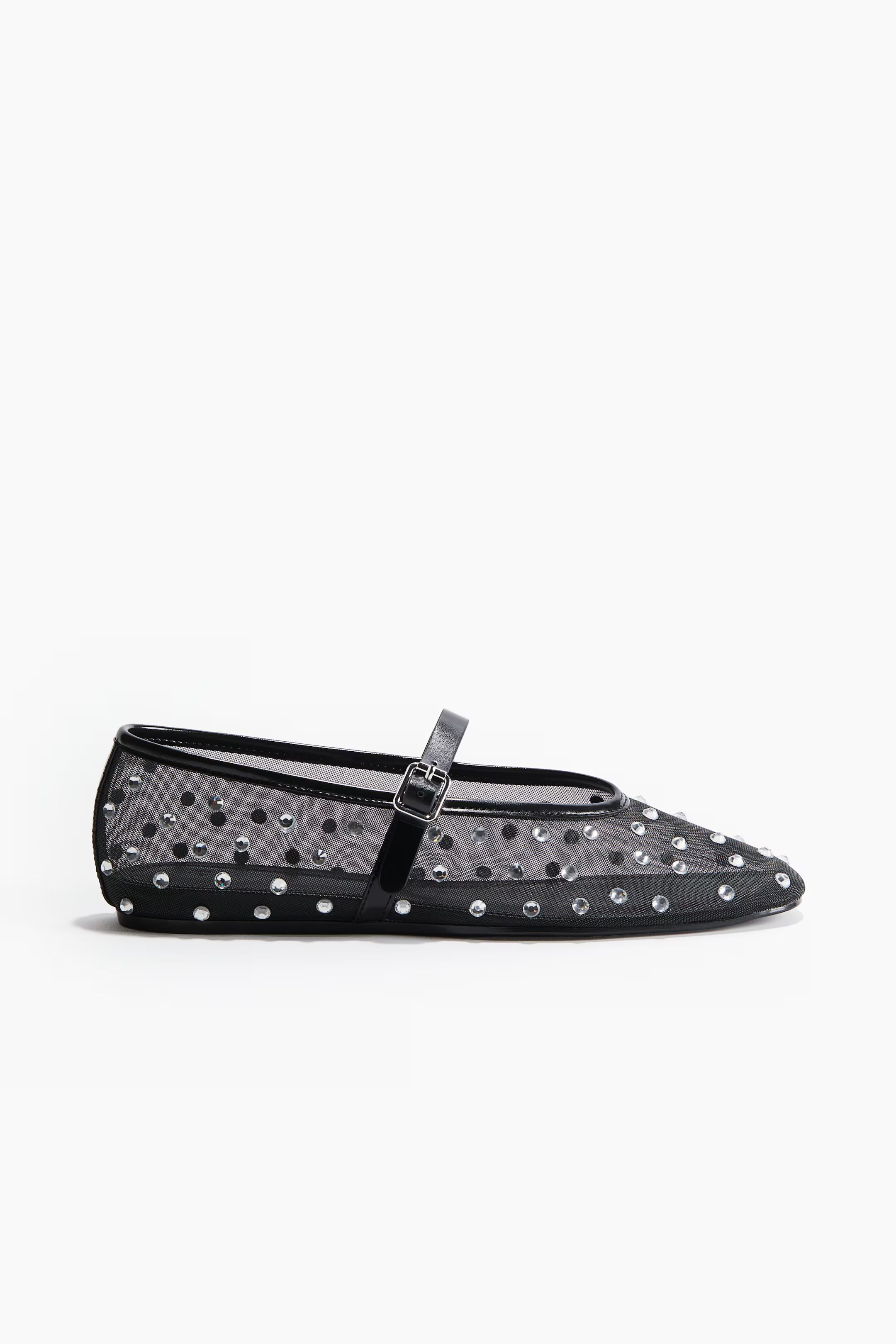 Rhinestone-Embellished Ballet Flats | H&M (US + CA)