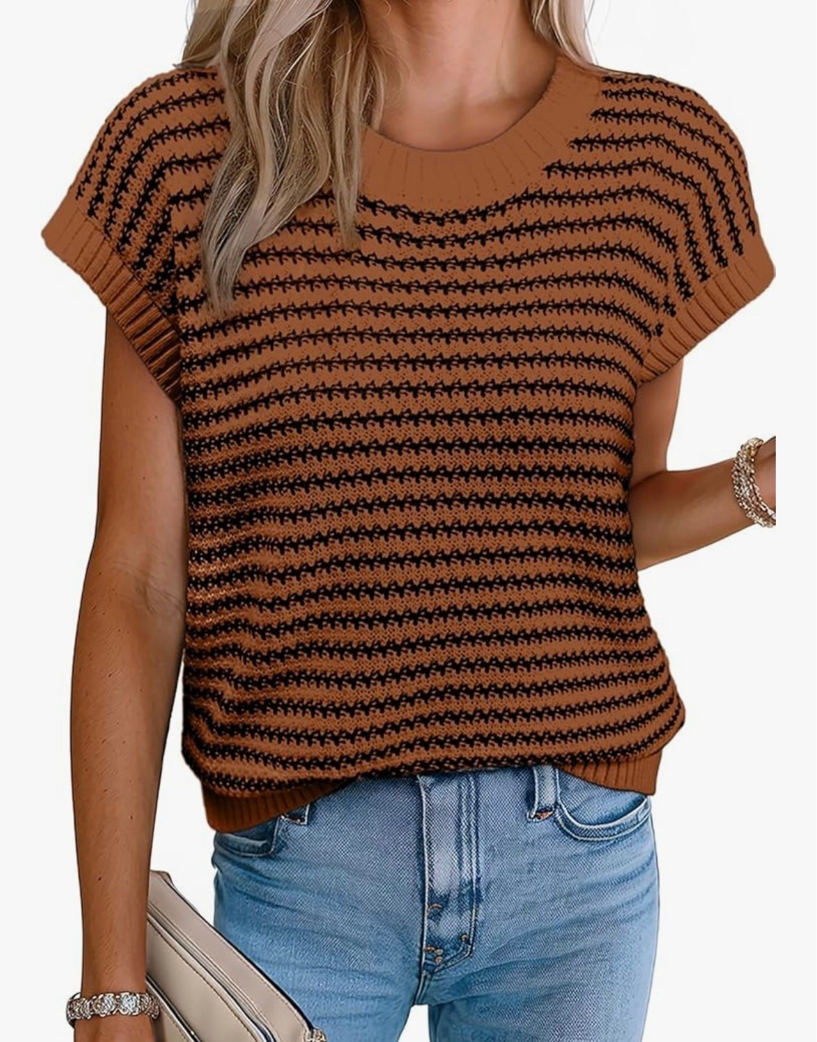 Women's Sweater Vest Striped Pullover to accent your fall outfits
ONLY $20 RIGHT NOW!! 

.
.
.
#falloutfits #cozyoutfits #fallfashion #womensfashion 


#LTKSeasonal #LTKStyleTip #LTKFallSale