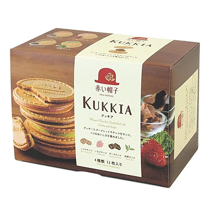 Kukkia Quatre Cookies Flavors of Chocolate, Strawberry, Dark Chocolate, Matcha Green Tea | Amazon (US)