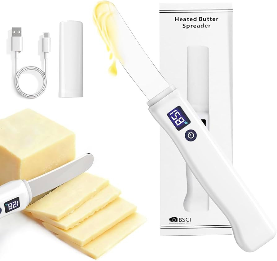 Heated Butter Knife, Electric Butter Spreader with Smart LED Display & 2 Heat Settings (131°F/15... | Amazon (US)
