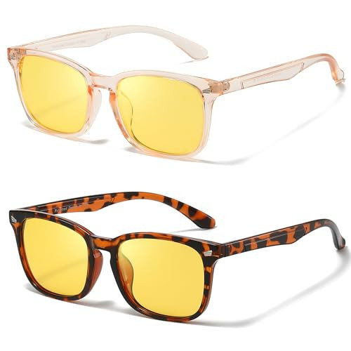 Myiaur Night Vision Glasses for Women Men, Polarized Nighttime Glasses for Driving with Yellow Lens Anti Glare (2 Pack) | Amazon (US)