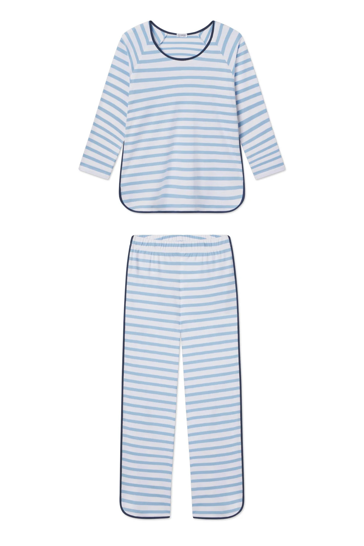 Pima Long-Long Set in Classic Blue | Lake Pajamas