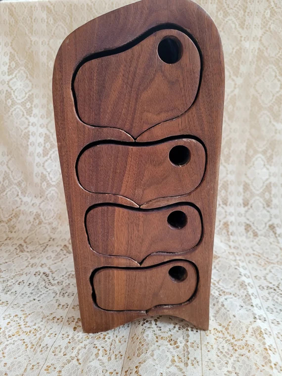 Wood Trinket Box Unique Handcarved Vintage - Etsy | Etsy (US)