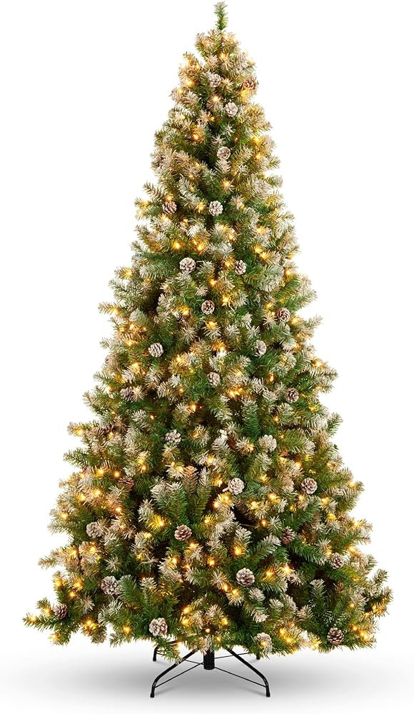 Best Choice Products 4.5ft Pre-Lit Pre-Decorated Pine Hinged Artificial Christmas Tree w/ 450 Flo... | Amazon (US)