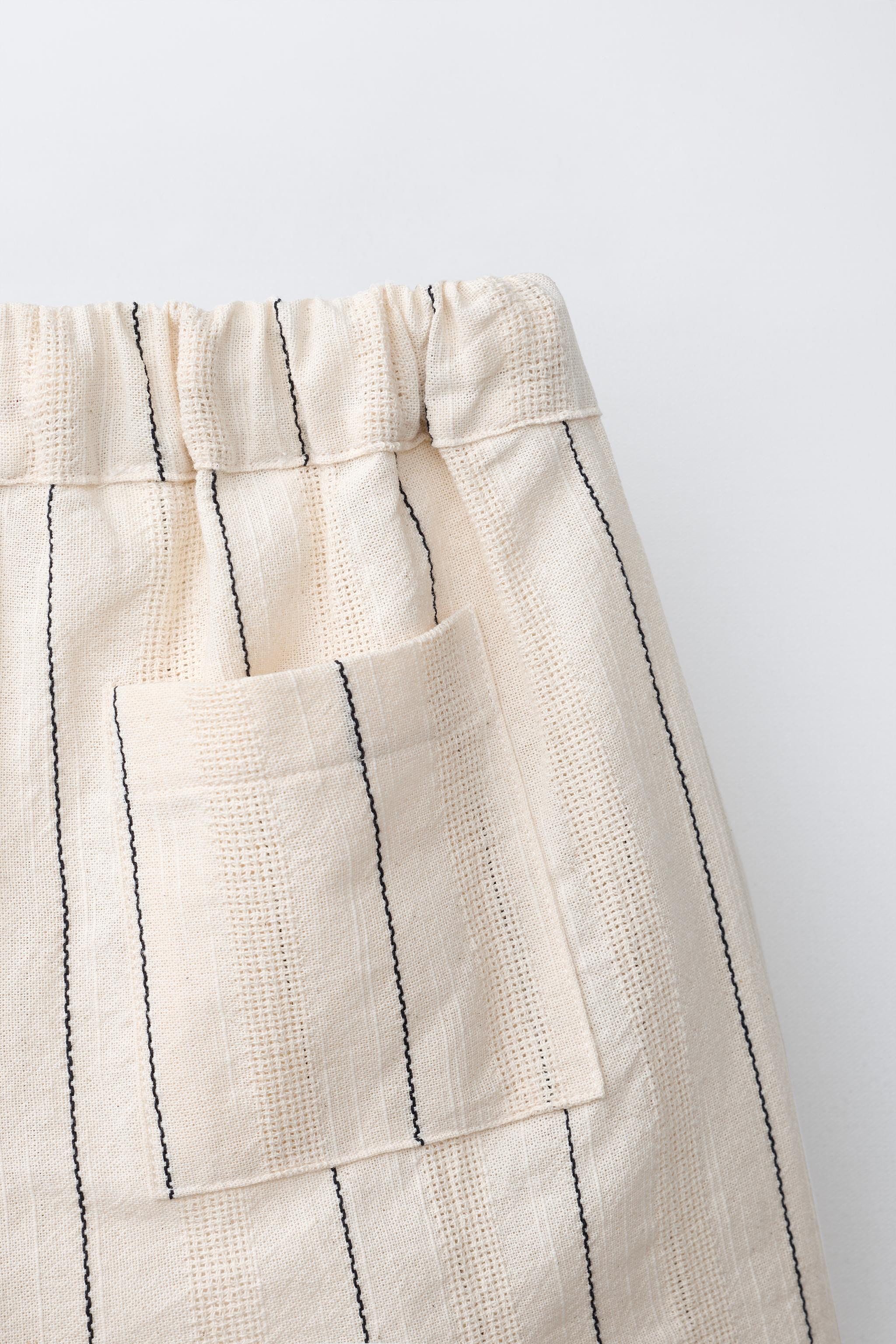 TEXTURED STRIPED SHORTS | Zara US