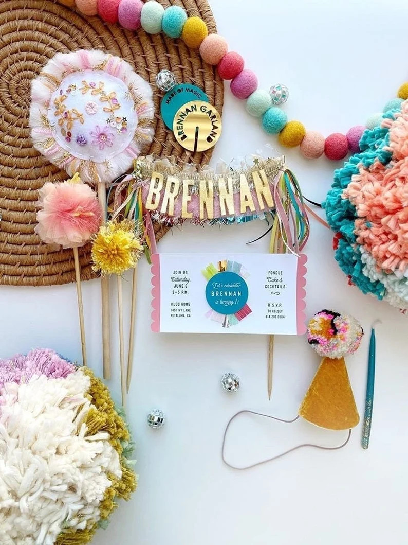 FRINGE CAKE TOPPER // Fancy Free Finery X House of Fete | Etsy | Etsy (US)