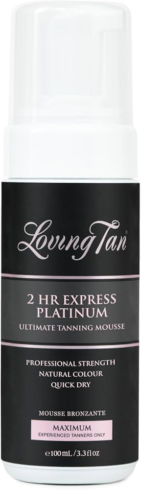 Loving Tan Platinum 2 HR Express Mousse, Darkest Shade Yet - Streak Free, Professional Strength S... | Amazon (US)