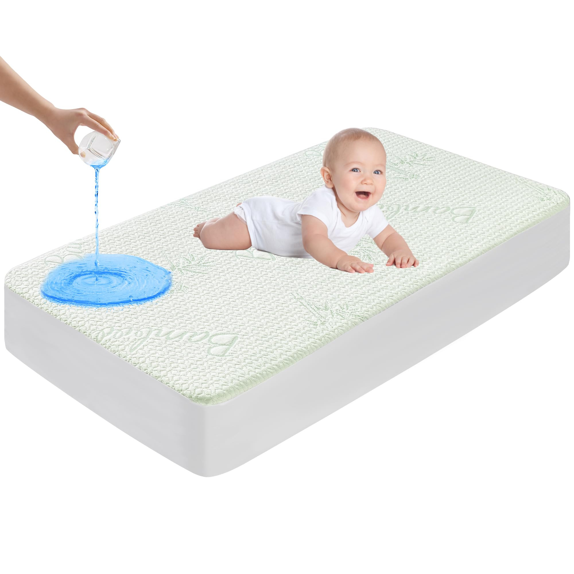 GOONIK Waterproof Crib Mattress Protector, Bamboo Viscose Breathable Crib Mattress Pad Cover for ... | Amazon (US)