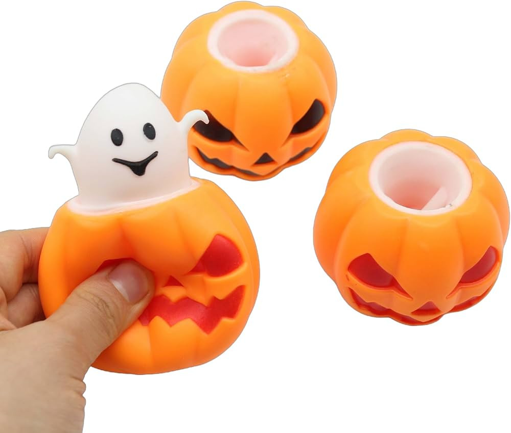3 PCS Spooky Pumpkin Squeeze Toys - Halloween Fidget Toy for Stress Relief - Cute and Portable Sq... | Amazon (US)