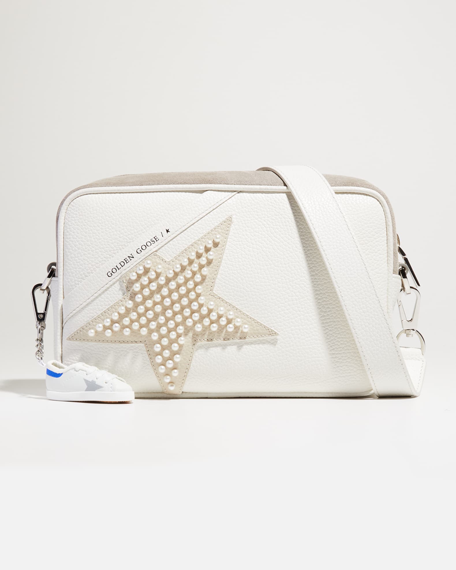 Golden Goose Pearly Star Mix-Leather Camera Crossbody Bag | Neiman Marcus
