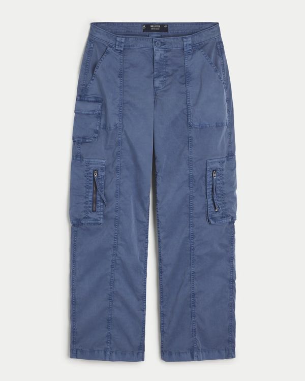 Low-Rise Baggy Zipper Pocket Cargo Pants | Hollister (US)