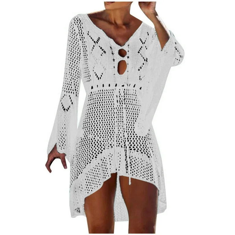 Olyvenn Womens Tops Casual Plus Size Loose Women's Summer Swimsuit Bikini Sexy Sun Protection Wit... | Walmart (US)