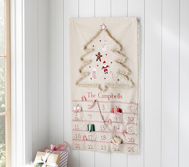 Natural Linen Tree Advent Calendar | Pottery Barn Kids