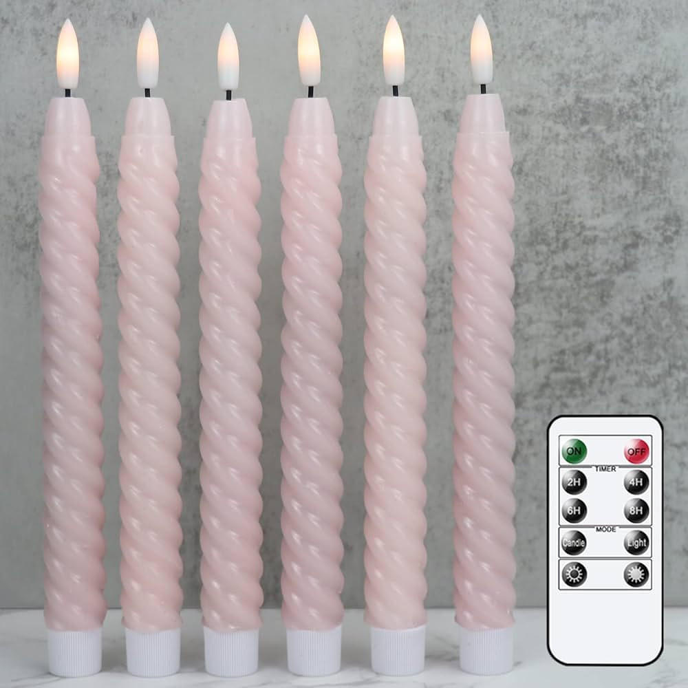 Lasumora Christmas Flameless Taper Candles Flickering with 10-Key Remote, Battery Operated 3D Wic... | Amazon (US)