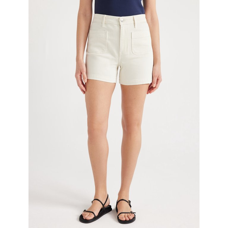 Free Assembly Women’s Patch Pocket Denim Shorts, 4” Inseam, Sizes 0-20 | Walmart (US)