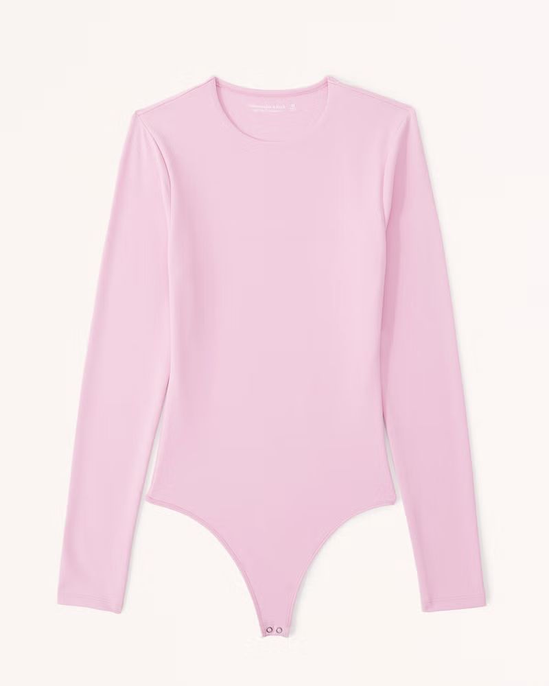 Long-Sleeve Cotton Seamless Fabric Crew Bodysuit | Abercrombie & Fitch (US)