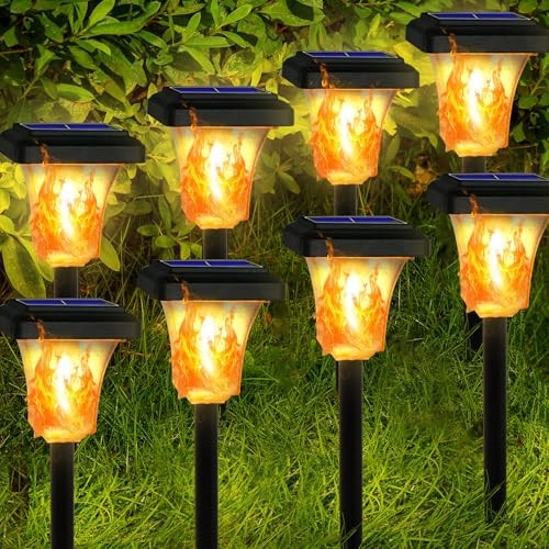 Swingers Solar Lights Outdoor,LED Solar Torch Lights with Flickering Flame,Waterproof Outdoor Garden Light for Christmas, Garden, Landscape, Path, Yard, Patio (8) | Amazon (US)