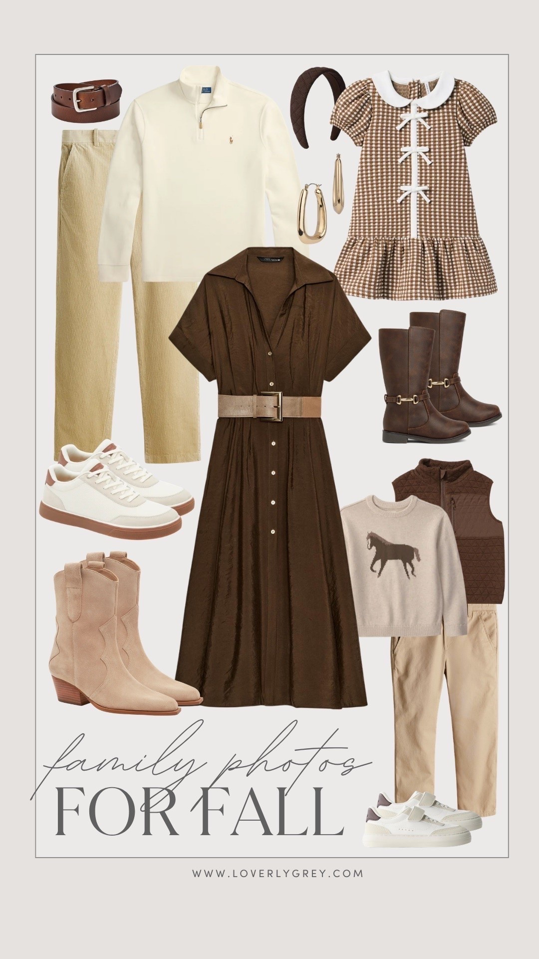 Love this aesthetic for fall family photos! The brown color palette is so pretty and elevated! Coordinating without being too matchy. 

Loverly grey, Ralph Lauren aesthetic fashion, fall family photo outfit ideas, boy and girl outfits matching, brown neutral outfits family pictures

#LTKSeasonal #LTKKids #LTKmomlife