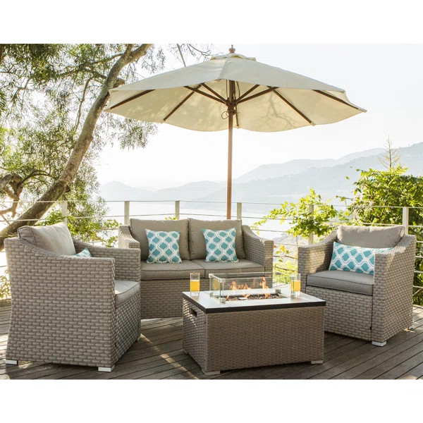 Henrietta 6 Piece Rattan Sofa Seating Group with Cushions | Wayfair North America