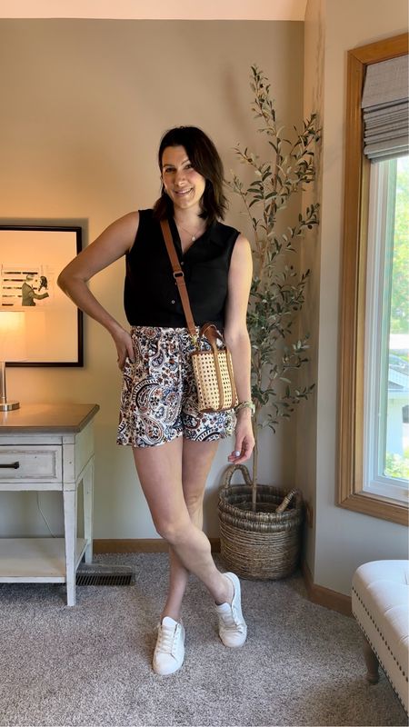 Loving printed shorts for summer this year!

Summer outfits, day date, brunch, tall girl approved, button up tank, mini purse, summer shoes, easy outfits, affordable style, 

#LTKMidsize #LTKStyleTip #LTKFindsUnder50