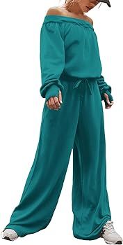 LAMISSCHE Womens Oversized Long Sleeve Jumpsuit with Pockets Off The Shoulder Romper Casual Onesi... | Amazon (US)
