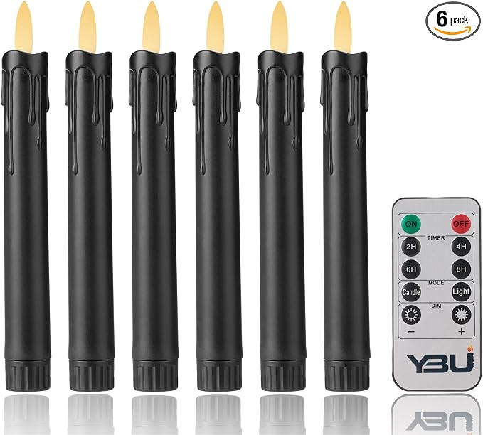 YBU Flameless Taper Candles with Remote 7 Inches Led Candle Sticks with Flickering Light Timer Di... | Amazon (US)