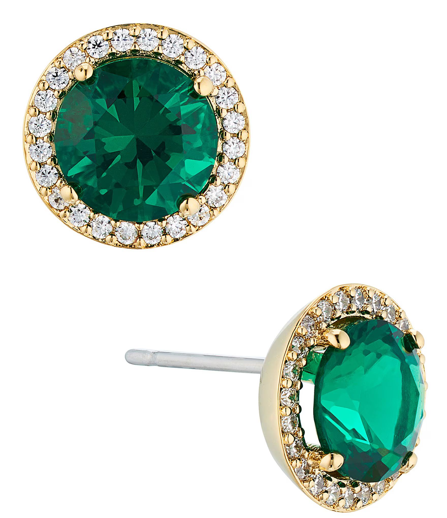 Nadri Green Round Halo Stud Earrings | Dillard's | Dillard's