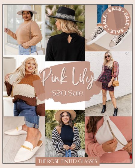 Pink Lily $20 Sale has returned!!! 🤩🤩

Tan Sweater | Thanksgiving Outfit | Leopard Sneakers | Black Hat | Loafers | Mules | Striped Cardigan | Cross Body | Bum Bag | Holiday Dress 

#LTKGiftGuide #LTKHoliday #LTKCyberweek